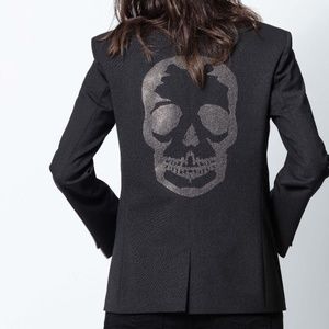 NWT ZADIG & VOLTAIRE Vedy Bis Skull Blazer 34 $448